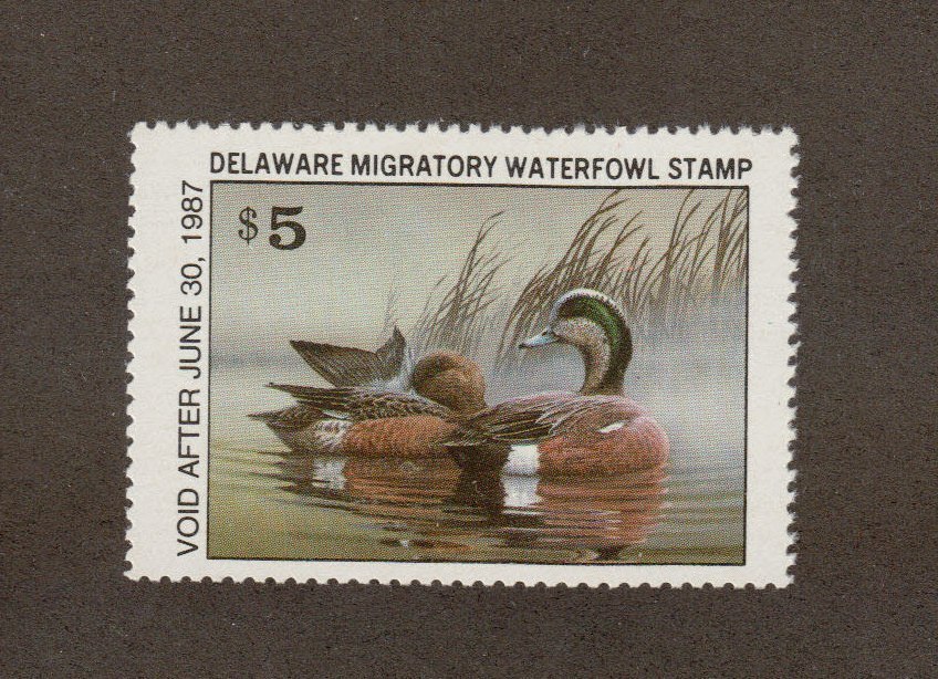 DE7 Delaware State Duck Stamp.  Single. MNH. OG.