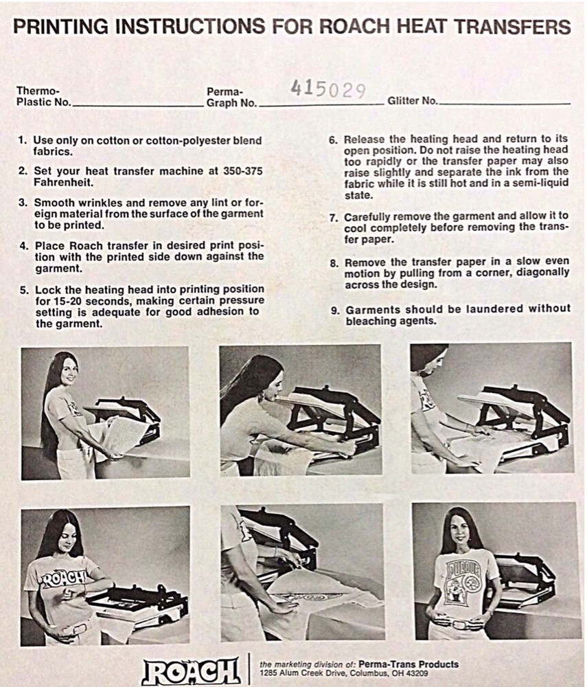 Original Vintage Weightlifting Iron On Transfer