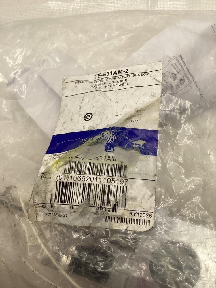 (QTY 2) Johnson Controls TE-631AM-2, Well Insertion Temperature Sensor