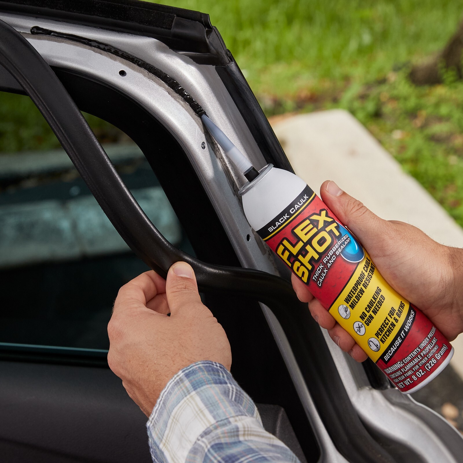 Flex Shot Almond 8-oz. Thick Rubber Adhesive Sealant Caulk Bond Seal BUY DIRECT!