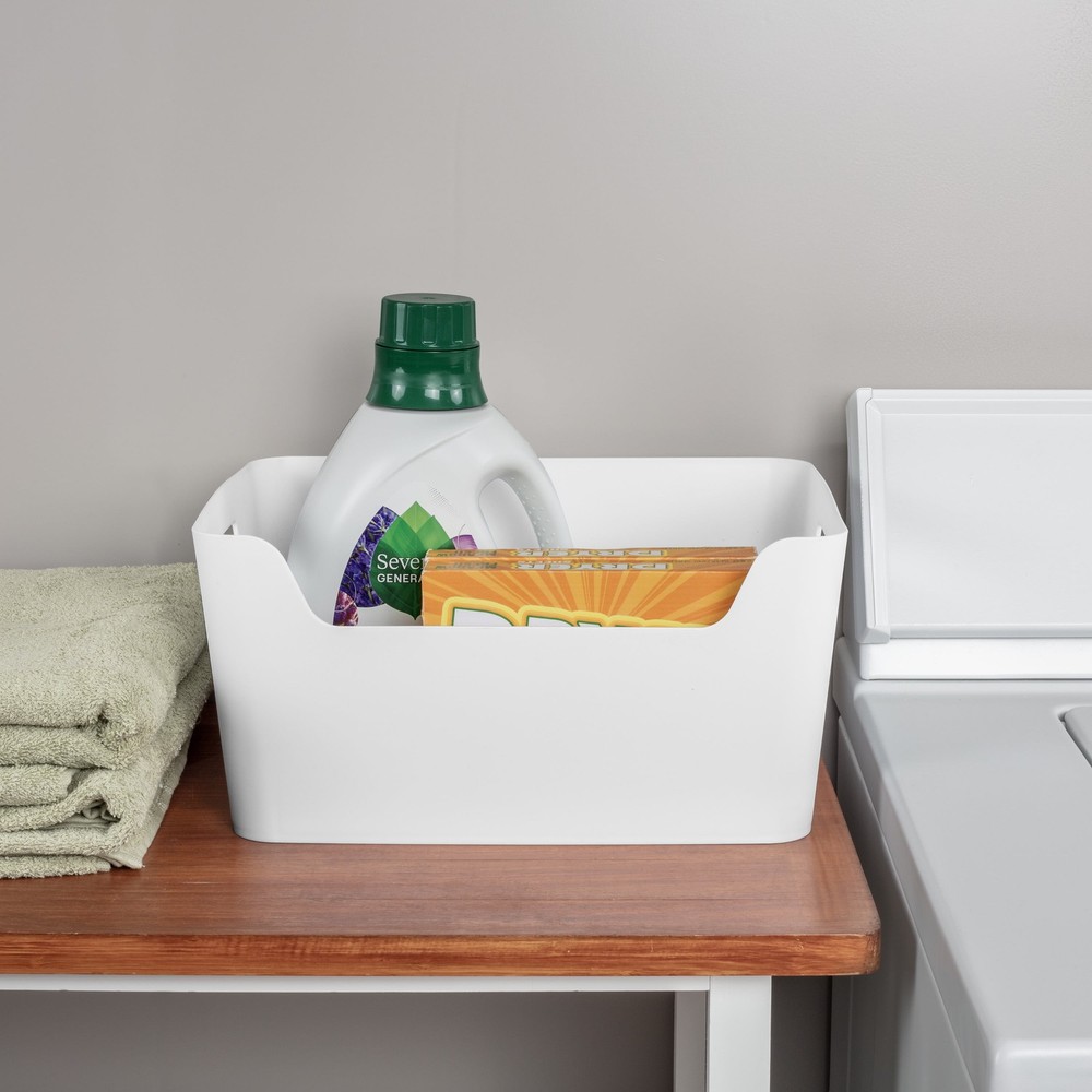 (6 pack) Mainstays Extra Large Easy Access Storage Bin, White