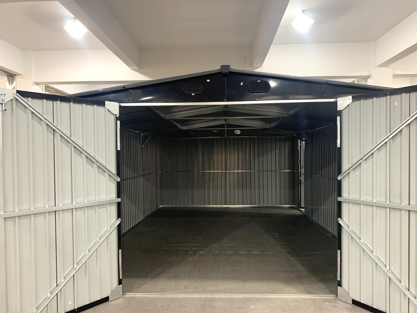 13x20ft Heavy Duty Galvanized Steel Garage Shed, Protective Film, Car Storage