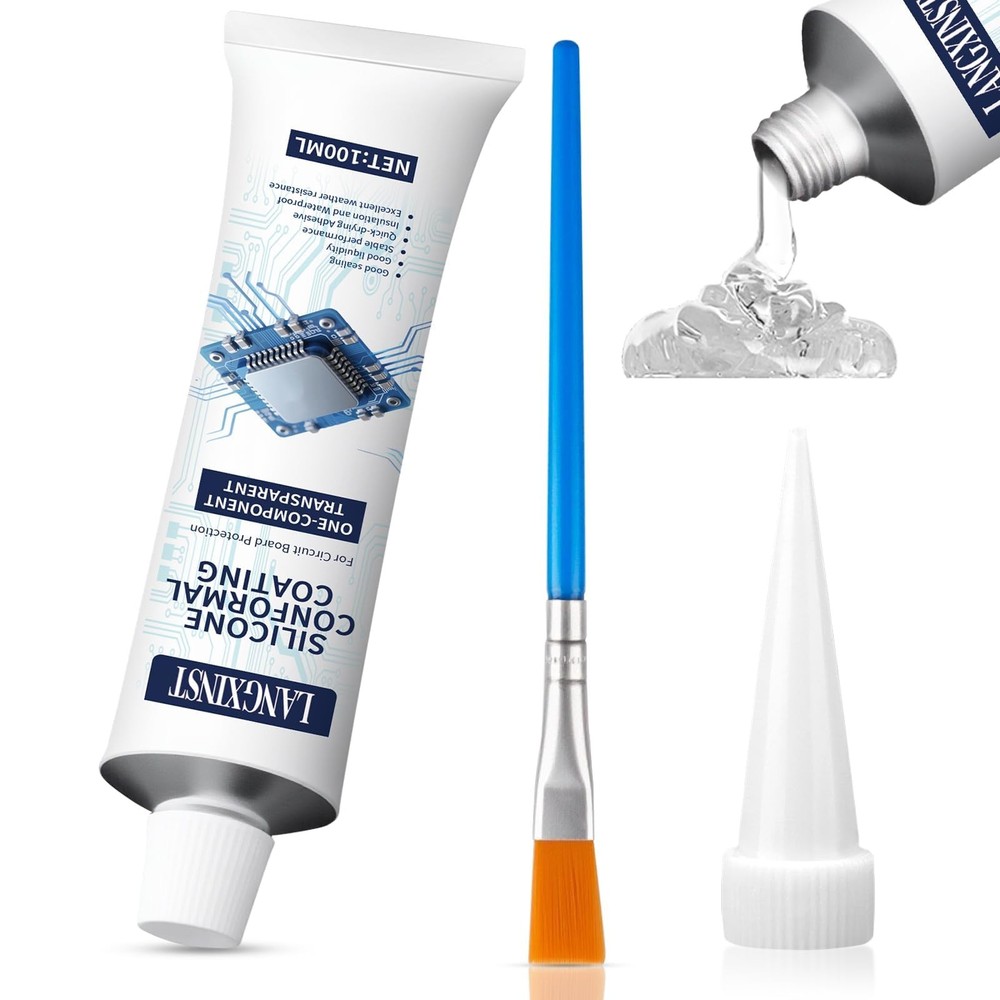 100ml Conformal Coating for Electronics, Silicone Adhesive 1 pack, Clear