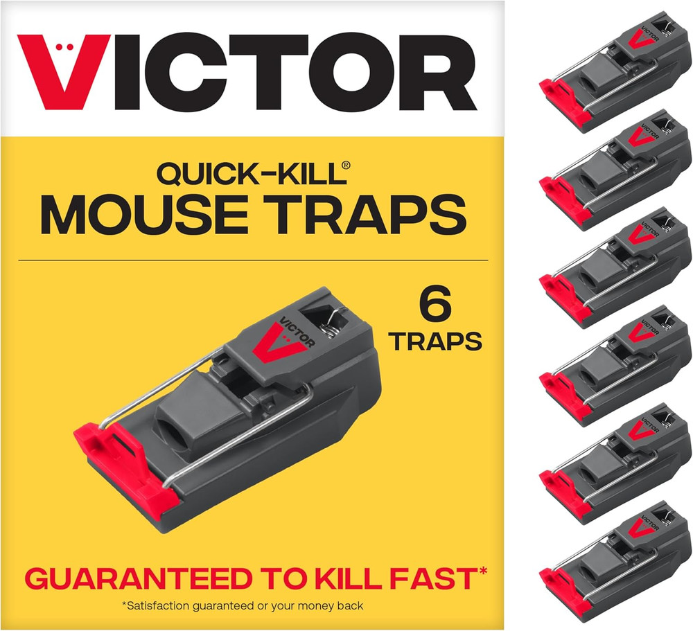 M123SSR Quick-Kill Easy Set Mouse Trap, 6 Reusable Mouse Traps