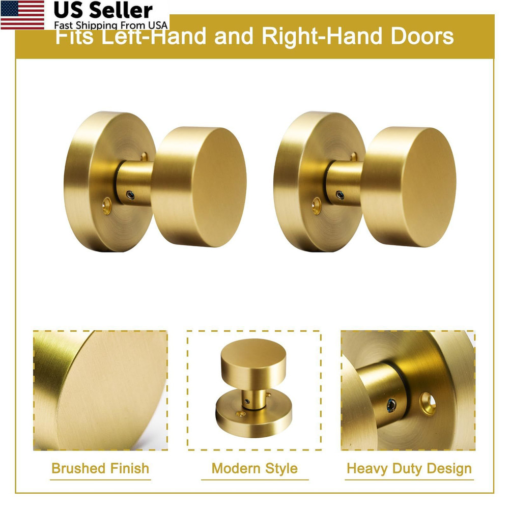 senharvest Gold Dummy Door Knobs Interior -for Satin Brass 2 Pack Dummy,