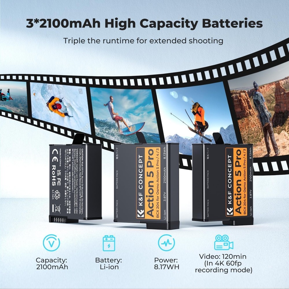 DJI Osmo Action 5 Pro Battery Kit - 3 Batteries=