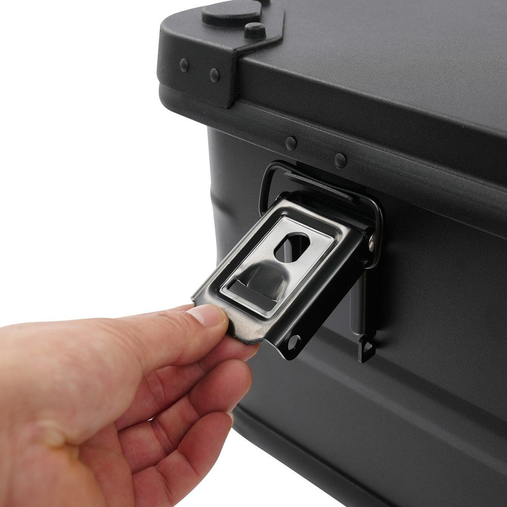 30L Aluminum Storage Box w/ Sponge Pad - 7.93 Gallon Black Rectangular Container