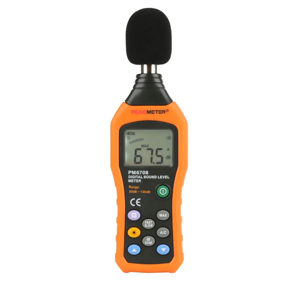 PEAKMETER PM6708 Sound Meter Data Logging Hold 30~130dB Measuring Range