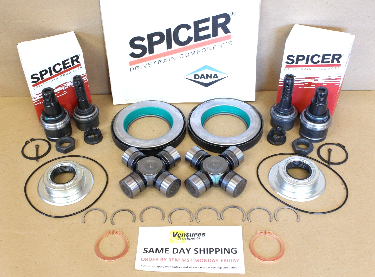 Spicer 2005-2014 Ford F250 F350 4X4 Front Axle Seal Ball Joint U Joint Sr. Kit