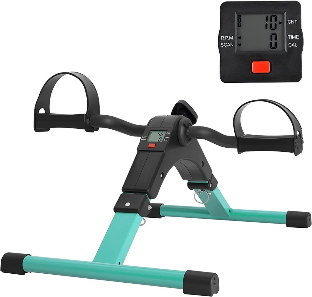 Foldable Mini Exercise Bike Cycle Mini Stepper Bike Pedal Exerciser LCD Display
