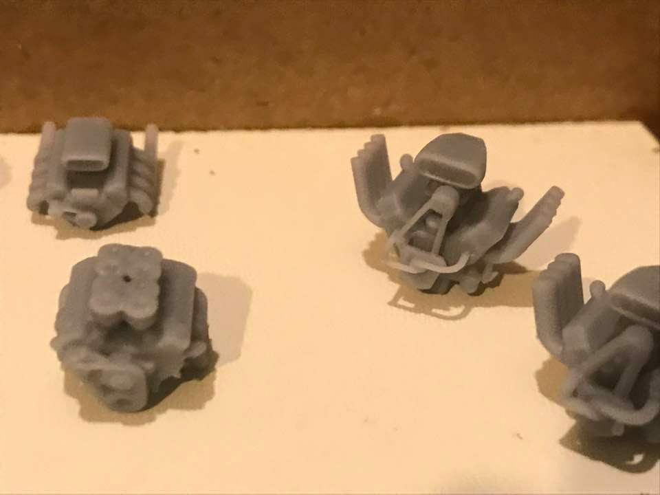 Ho 1/87 Scale American Muscle Car Engine Set 16pcs