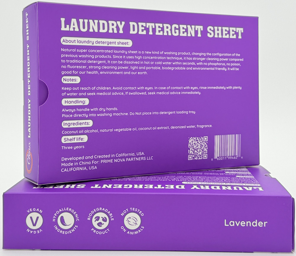 Clean Laundry Detergent™ Sheet–Vegan, Plant-Based, Biodegradable, 100% Natural