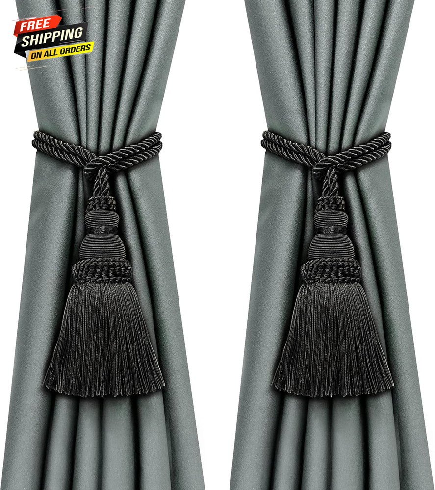 2 Pack Curtain Tie Backs Rope Tassels for Curtains Drape Tiebacks Handmade 👈
