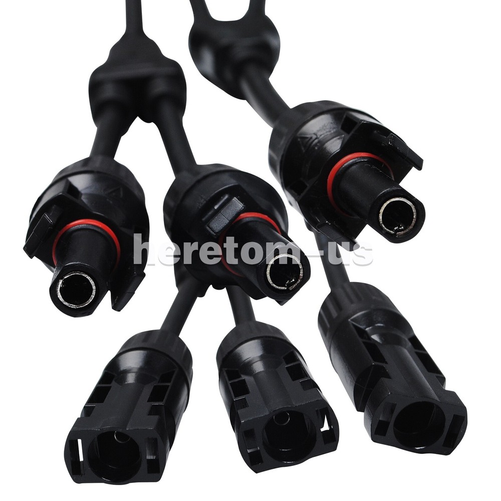 Solar Panel Y Branch Cable Connection Waterproof Adapter Connector Extension US
