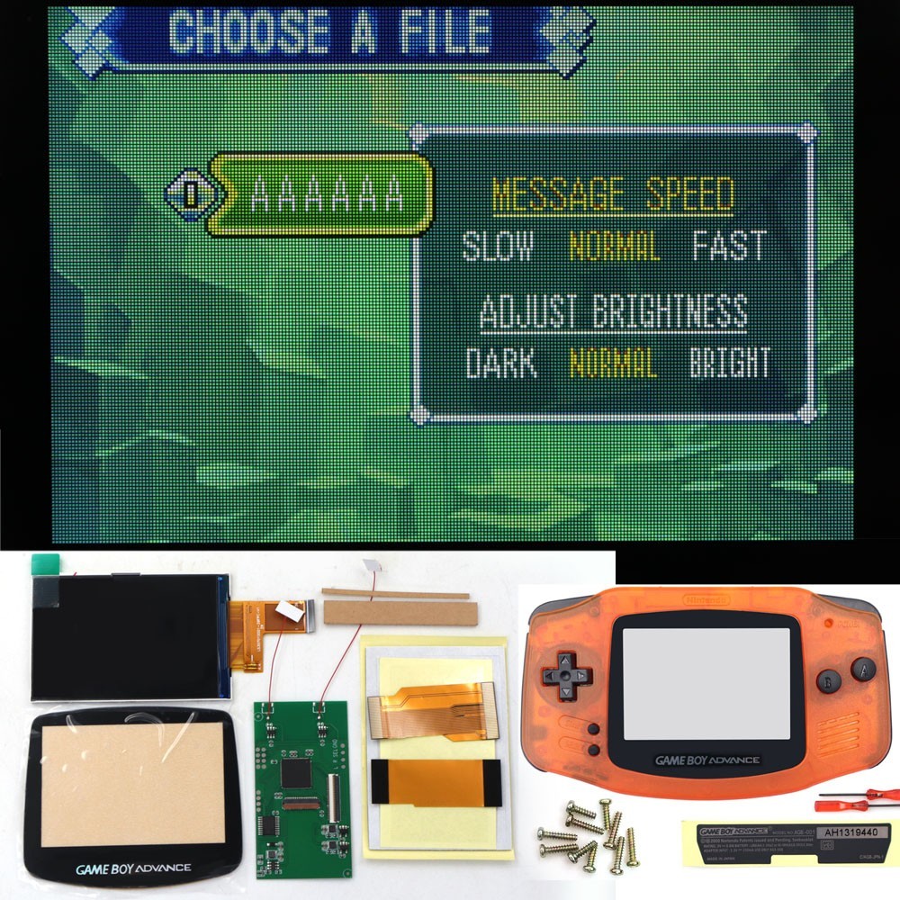 GameBoy Advance V5 IPS Screen Backlight Kits Cut-free shell NO SOLDER