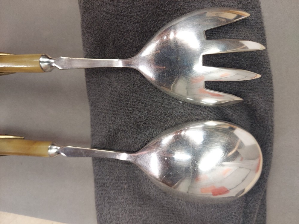 VINTAGE Fire Bird Phoenix Salad Spoon and Fork Serving Set