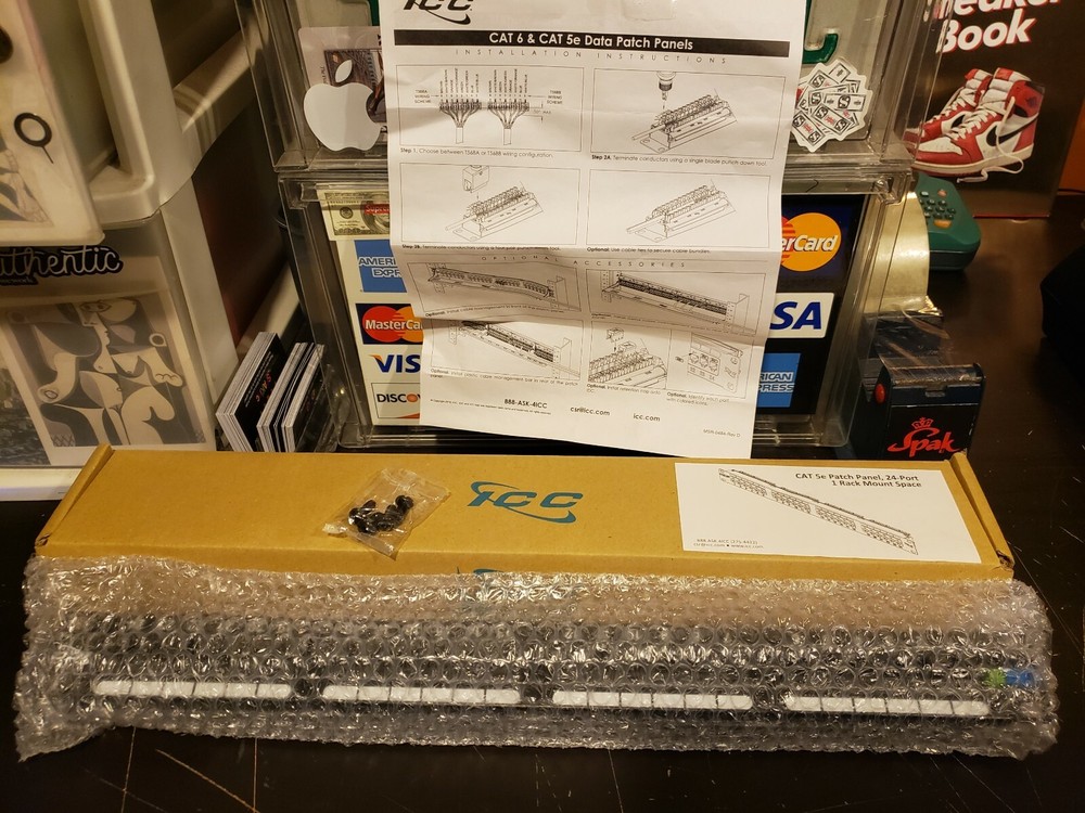 ICC CAT 5e 24 Port Data Patch Panel Rack Mount CAT 6+ NIB