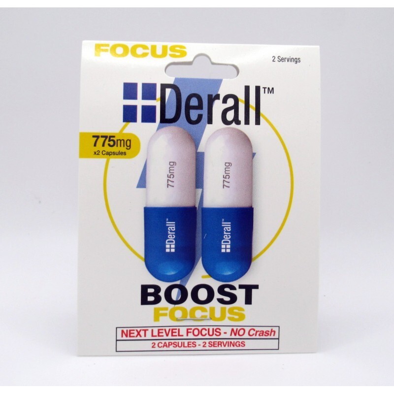Derall Boost Energize Mental Focus Top Level 775mg 48 Caps - No Crash Exp 02/28