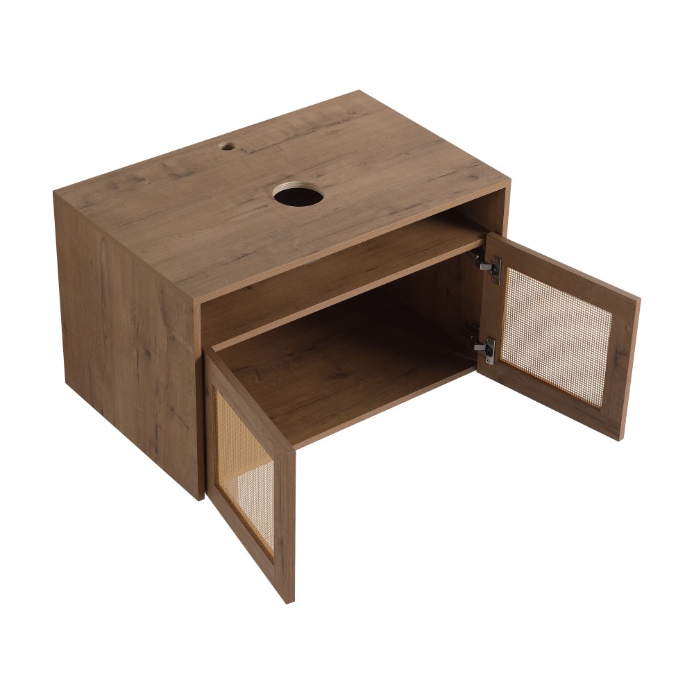 Vanity Cabinet Without Sink Features Soft-Close Doors Floating Design