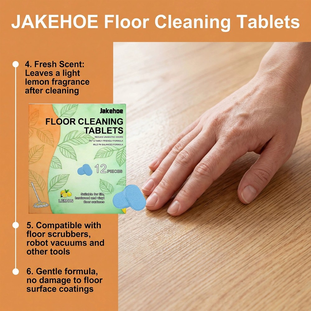12pcs Floor Cleaning Solution Tablet Deep Cleans For Multiple Hard Floors ~HOT