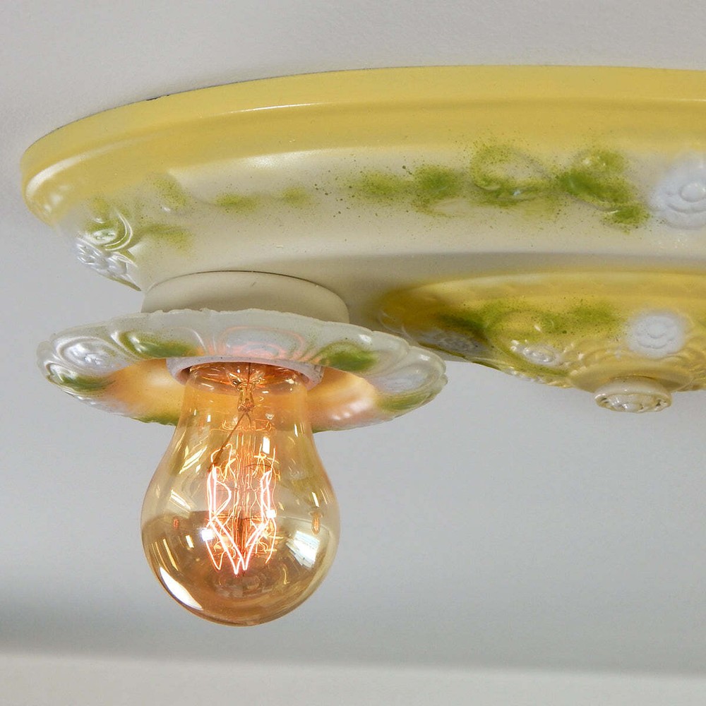 Antique Flush Mount Ceiling Pan Light Fixture