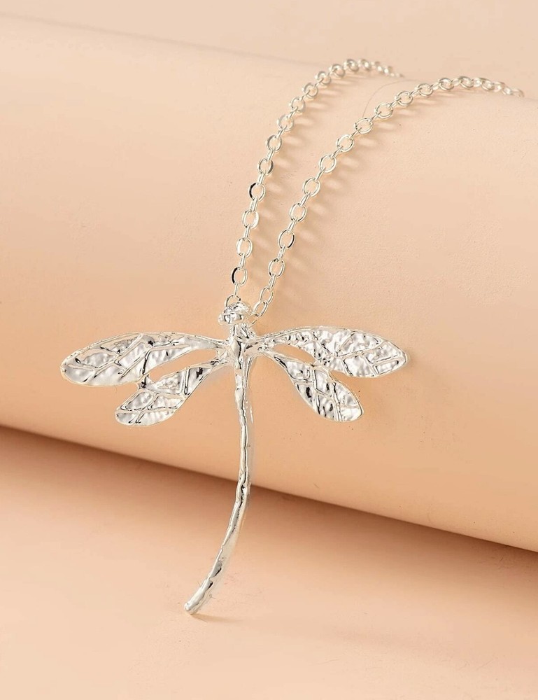 Silver Dragonfly Necklace with chain