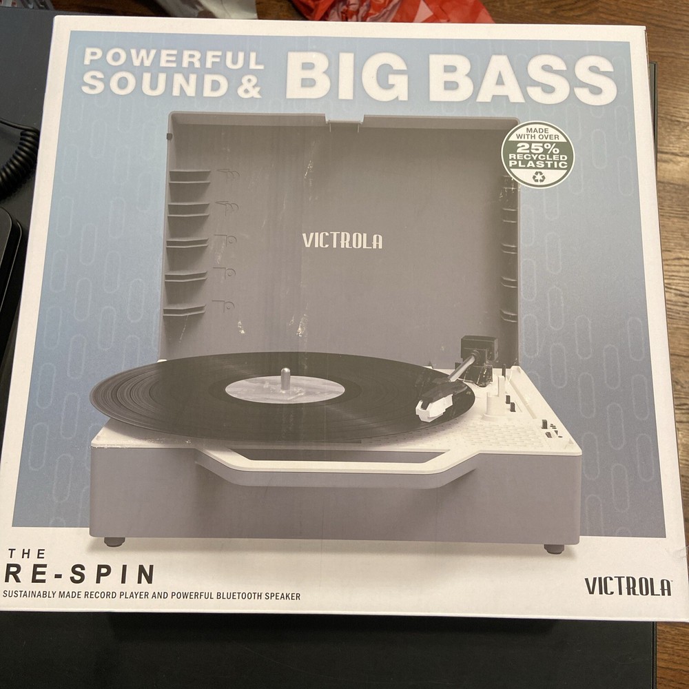Victrola VSC-725SB GRA Re-Spin Sustainable Bluetooth Suitcase Vinyl Player