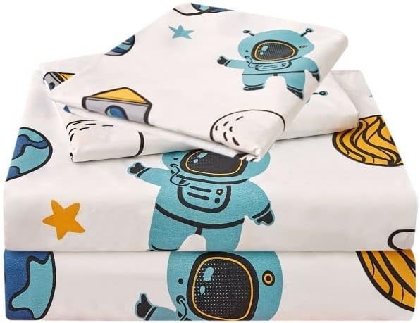 Blue Astronaut Children's Bedding Set (Double Size)