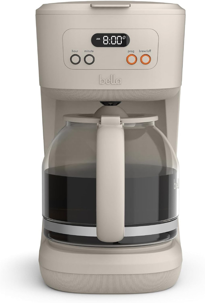 12 Cup Programmable Coffee Marker, Reusable Dishwasher Safe Accessories, Easy LC