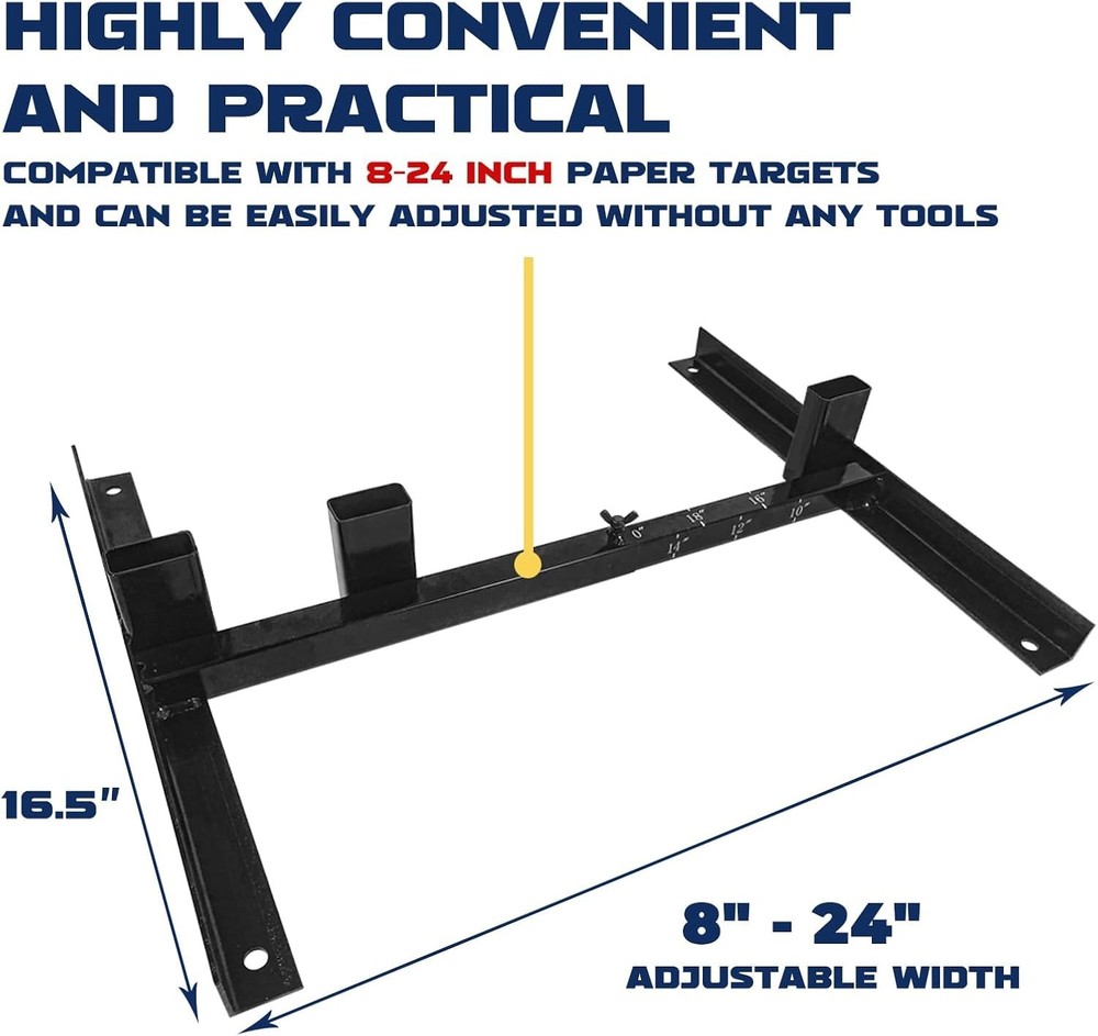 Compact Target Stand Base for Shooting Range with Reusable Cardboard Targets