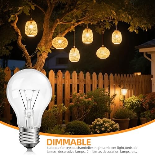 100 Watt Incandescent Light Bulbs, A19 Clear Incandescent Rough Service Light 4