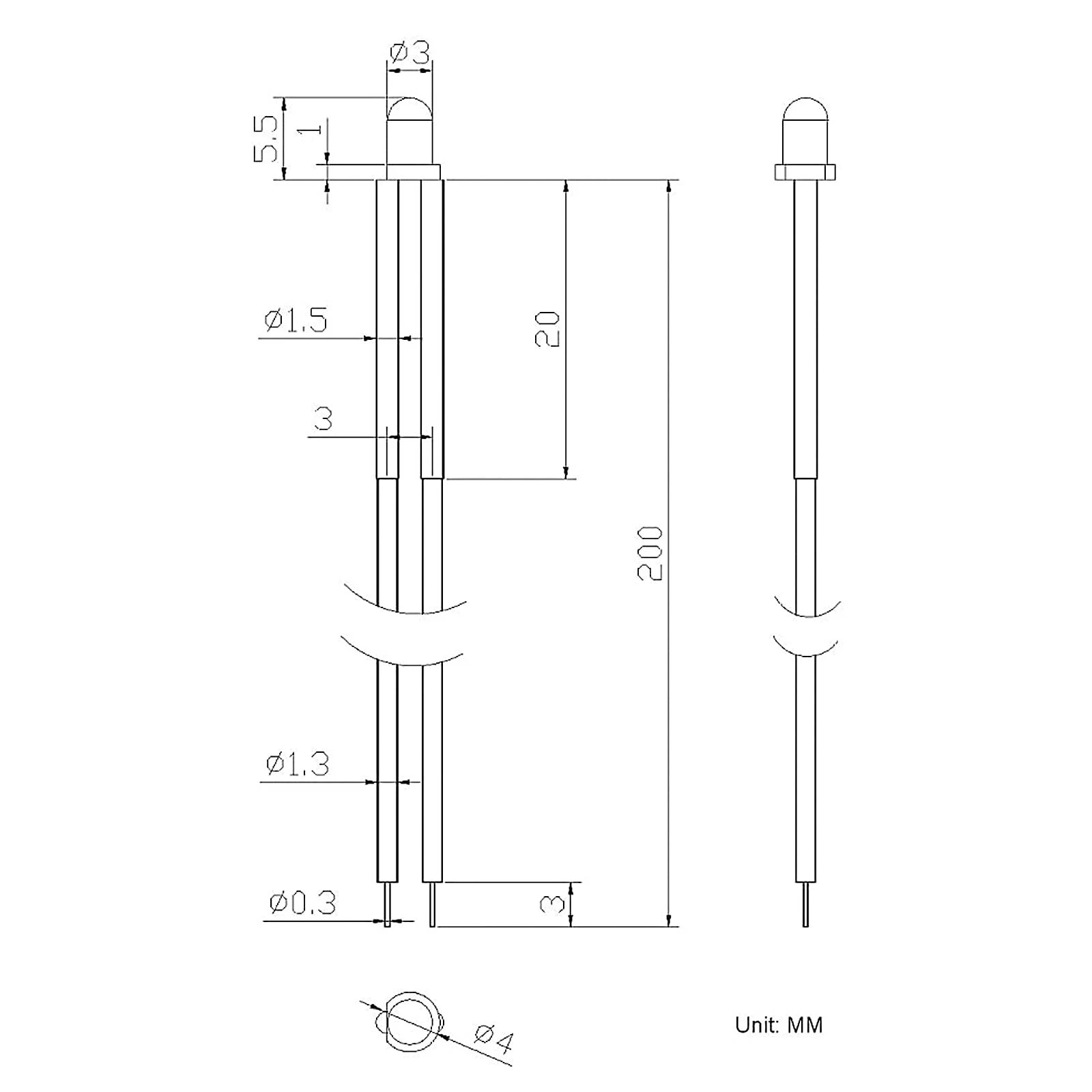 100X 3mm Pre Wired DC5V-12V Micro LED Lights Emitting Diodes Mini Bulbs Lamp NEW