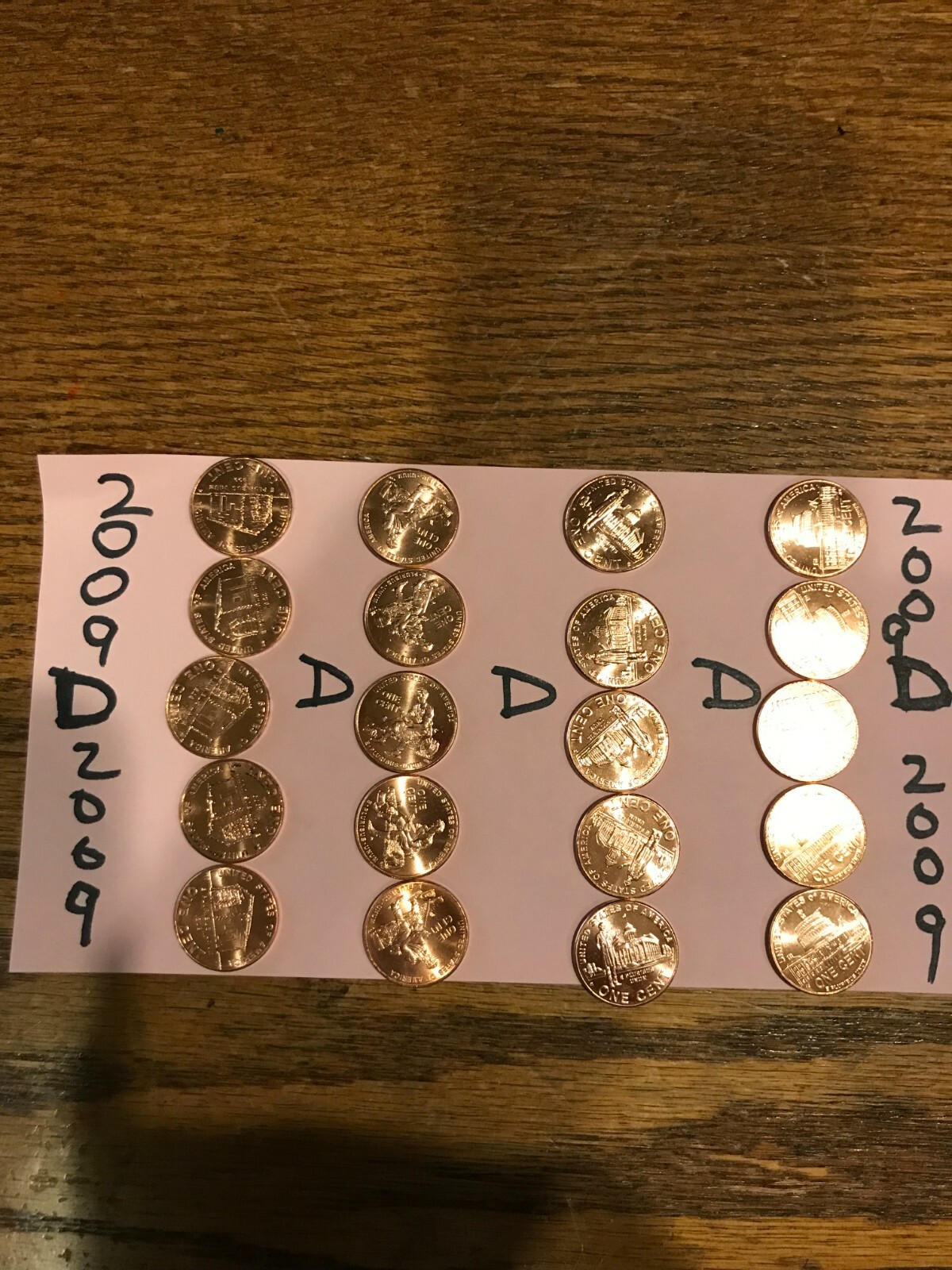 (5) Complete 8 pc Set Lincoln 2009 Cent Penny P&D 40 Coin UNC Bicentennial roll