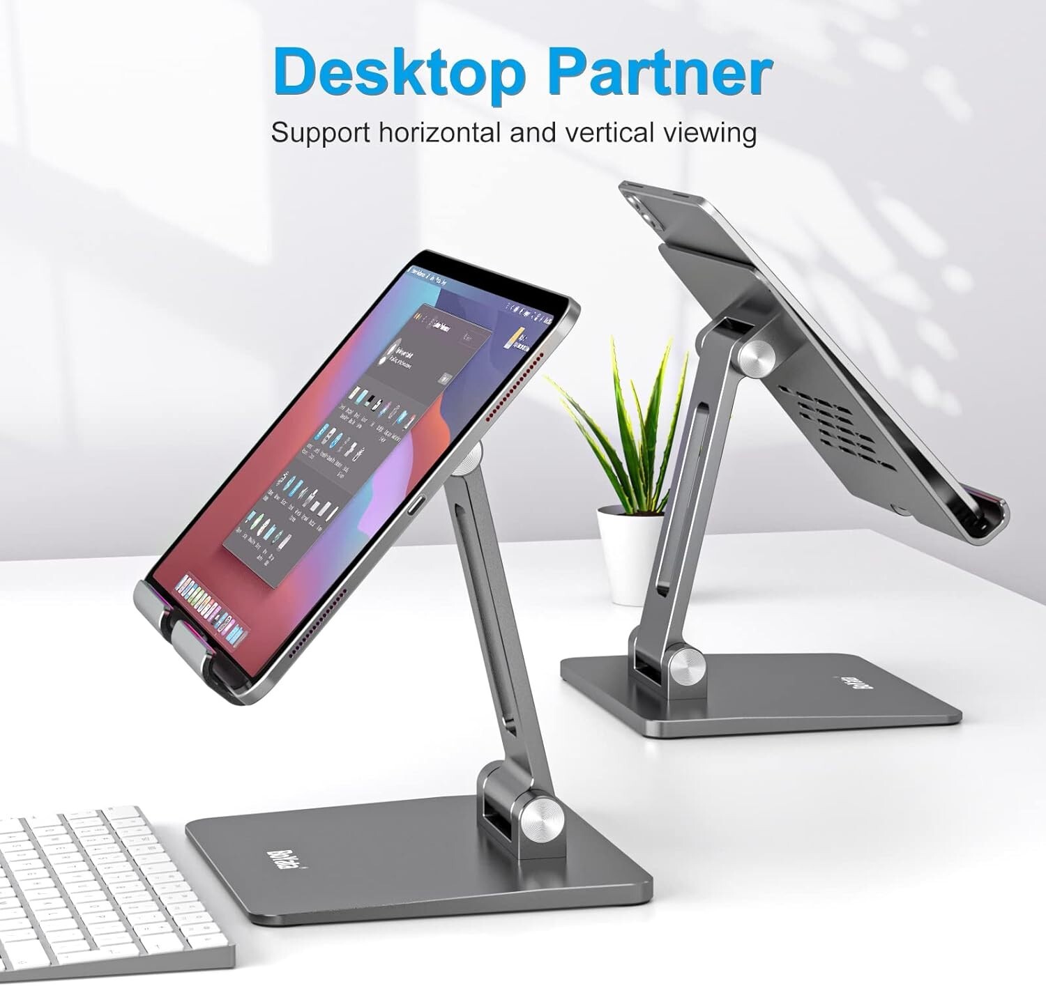 Tablet Stand Aluminum Adjustable Tablet Holder Foldable Desktop Stand iPad Mini