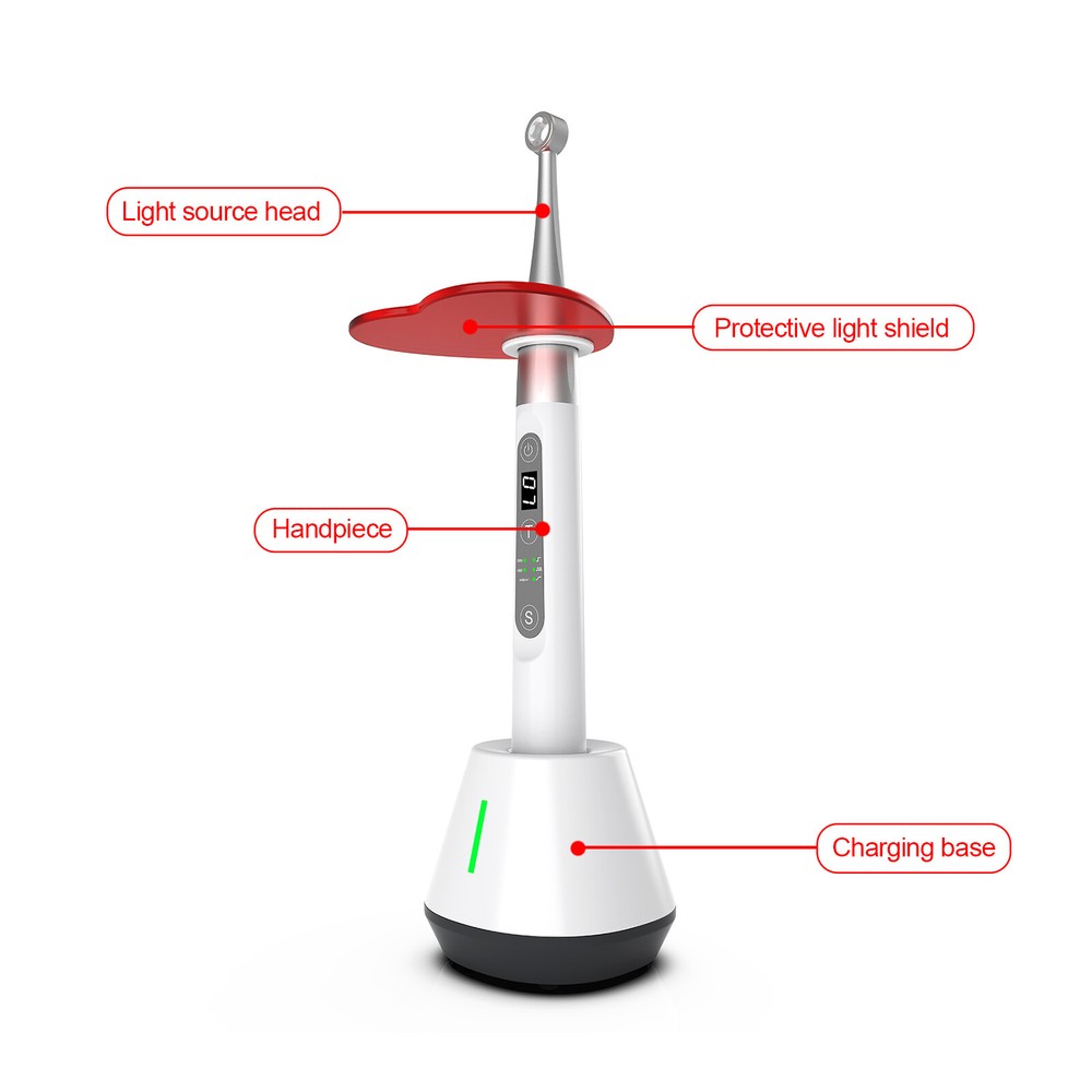 Dental Wireless 10W LED Curing Light 1 Second Curing Flexible Head C25 Plus USA