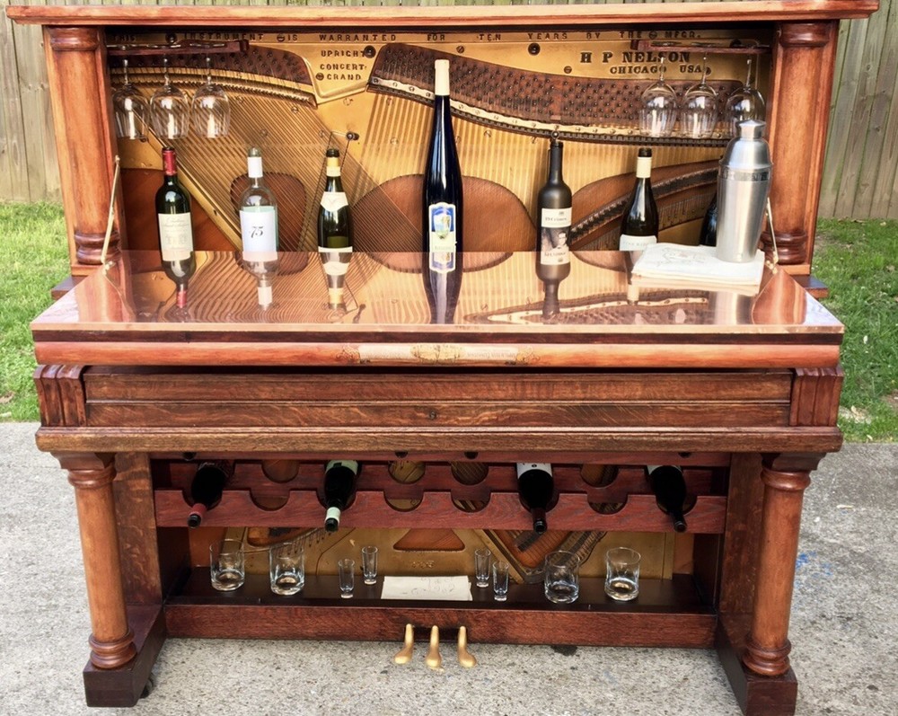 Repurposed Piano Into A Bar With Remote Controlled LED Lights