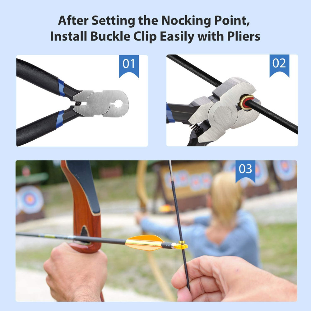 Zonon Bow String Nocking Points Pliers Strings Knock Set T Shape Bow Square Rule