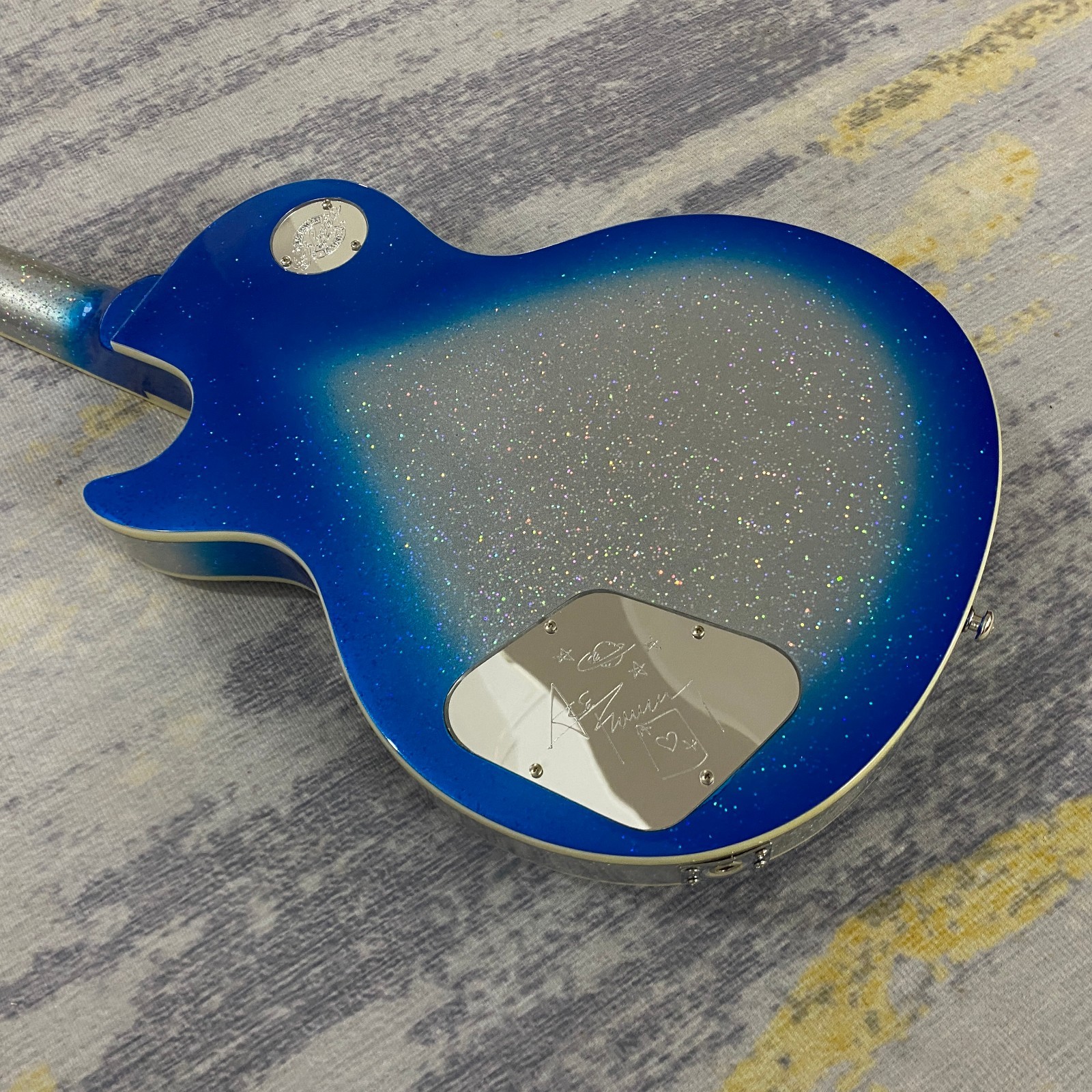 Custom LP Electric Guitar Blue Silver Ace Frehley Rosewood Fretboard 3H pickups