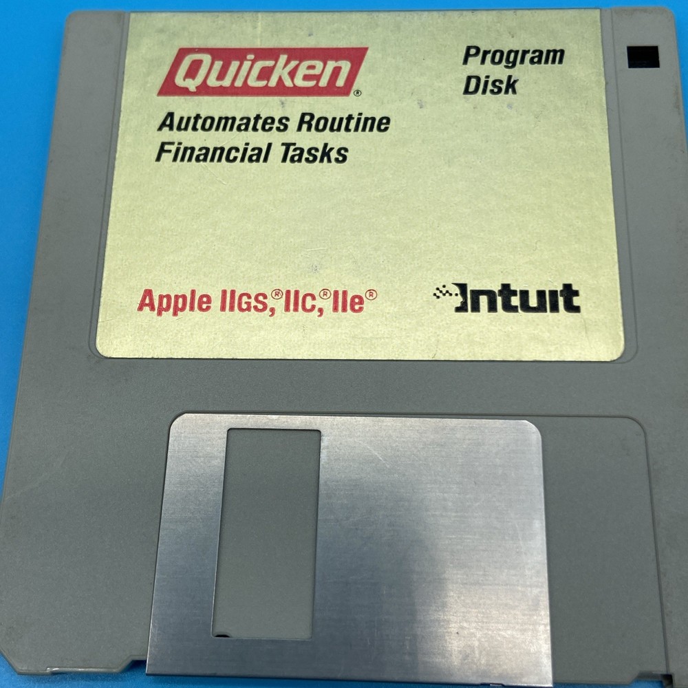 1987 Quicken Apple IIGS Program A disk VTG Floopy Disk Untested