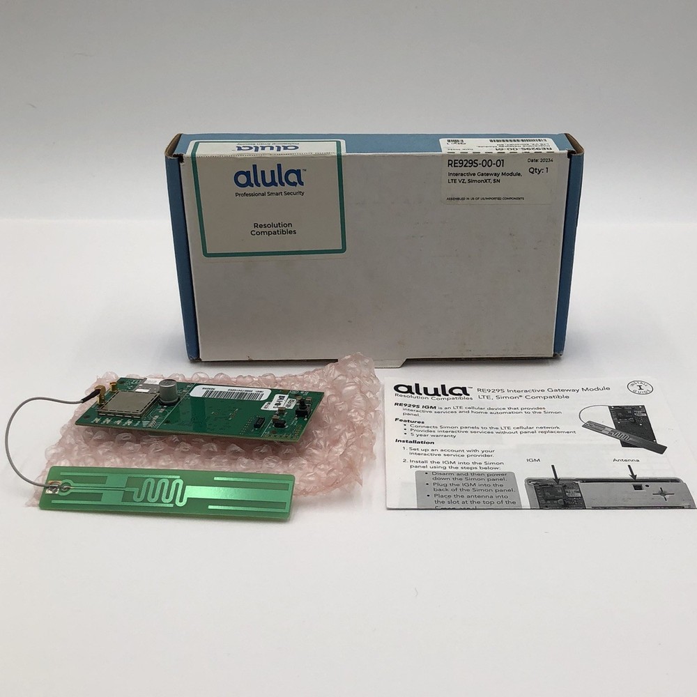 Alula RE929S-00-01 Interactive Gateway Module LTE VZ SimonXT SN Open Box