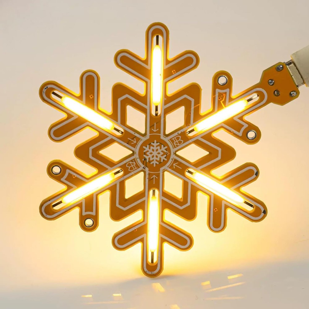 2 PCS Touch Dimming Snowflake Lighting Soldering Practice Kit PCB Board for S...