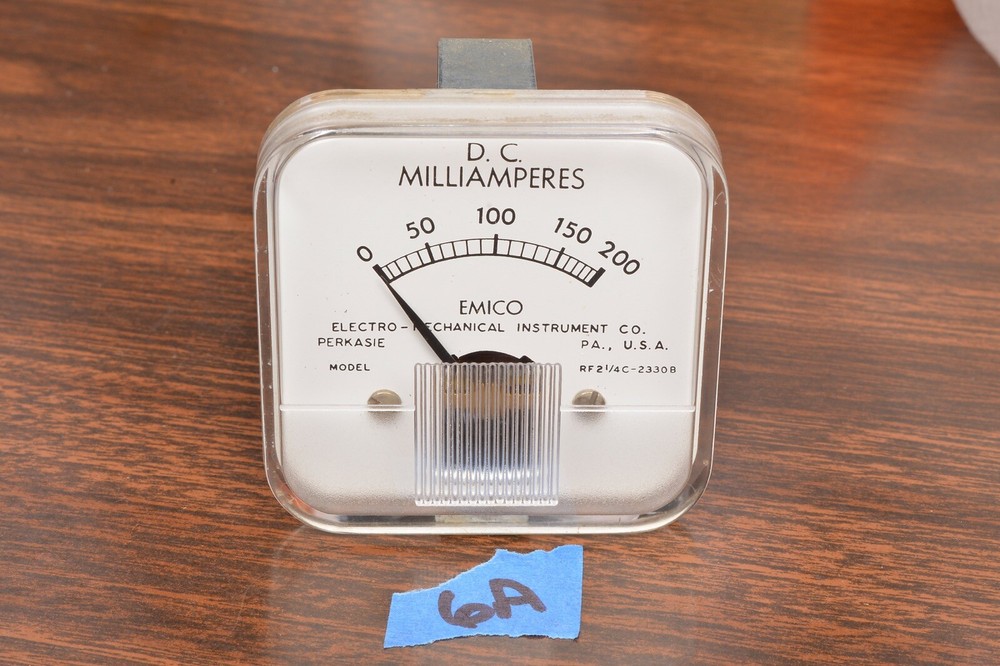 EMICO PANEL METER 0-200 DC MILLIAMPERS 200mA (Lot 6A) JOHNSON NAVIGATOR