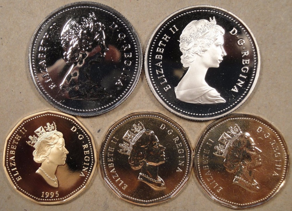 Canada 1982(PL),84(PF),95(PF),2000(PL),+01(PL) Dollars as Pictured
