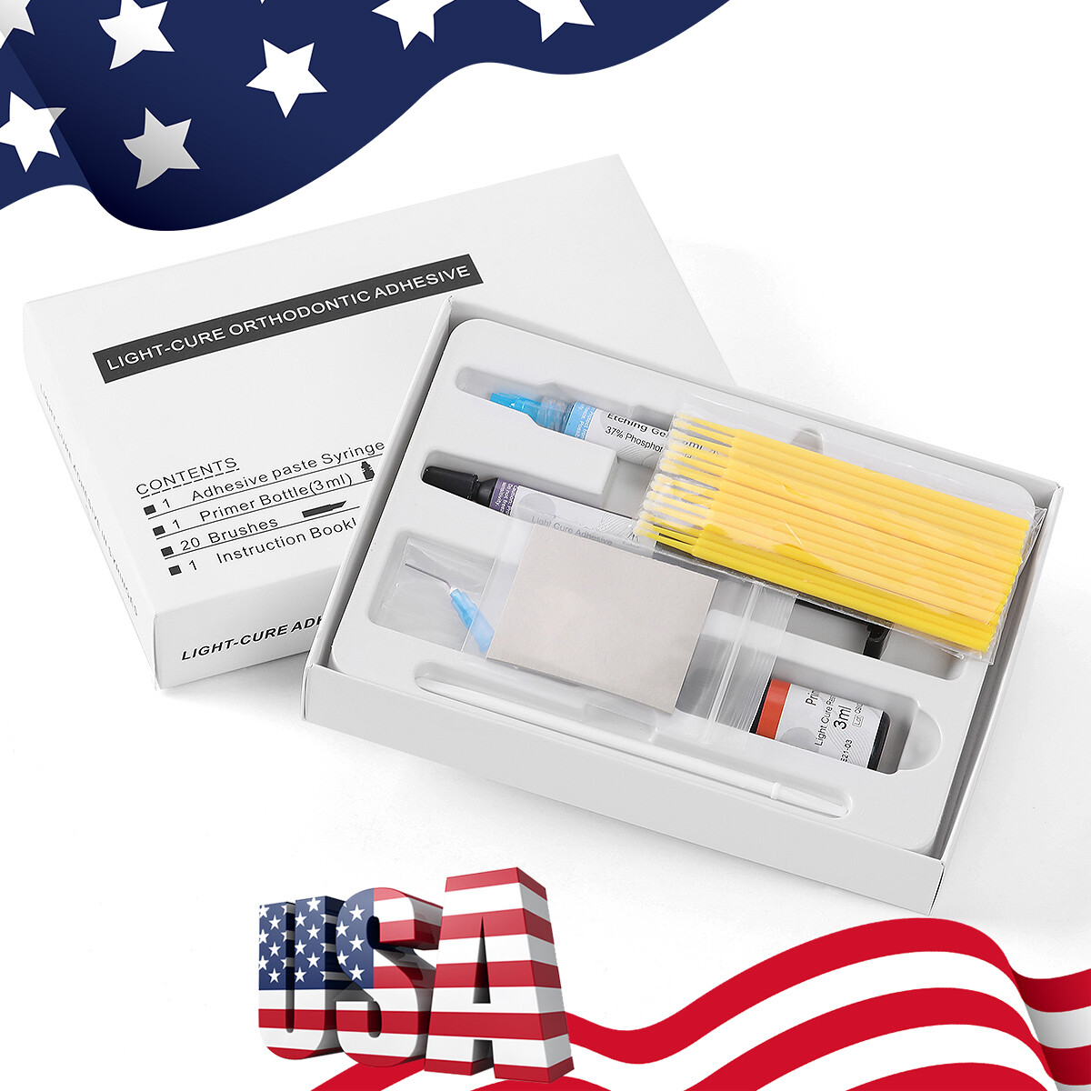 Dental Glue Ortho Bonding System Light Cure Primer Adhesive Kit For Brackets