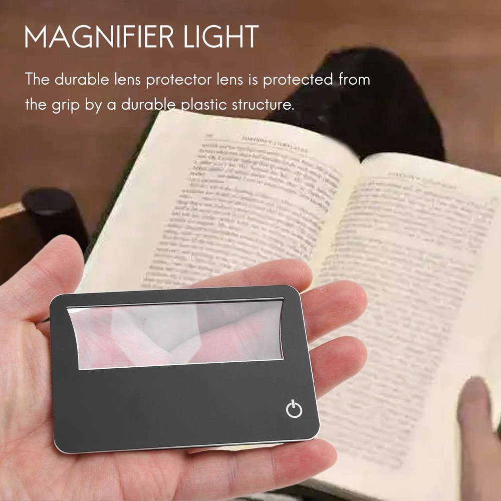 Credit Card Size Lighted 3X Magnifier Bundle Includes 2 Magnifiers, Each6593