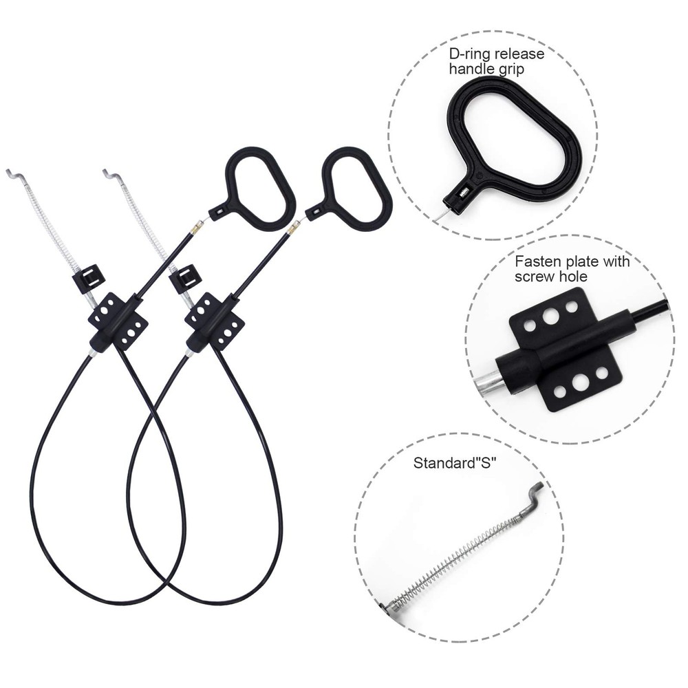 Sofa Recliner Cables 2 Pack D Ring S Tip Hook Exposed Cable Black Replacement