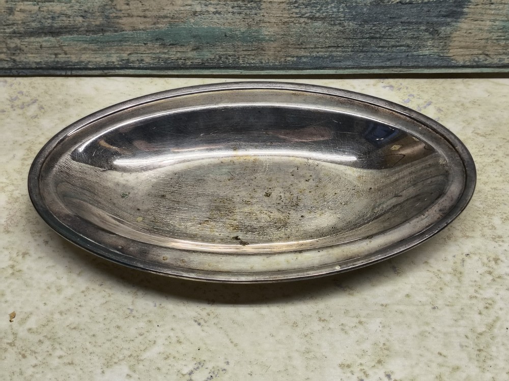 Silver Vintage Oval Serving Platter