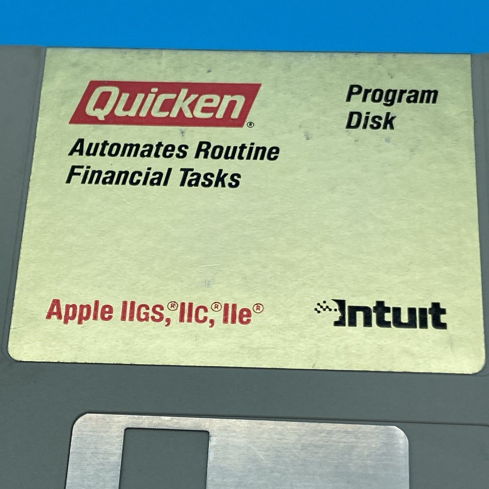 1987 Quicken Apple IIGS Program A disk VTG Floopy Disk Untested