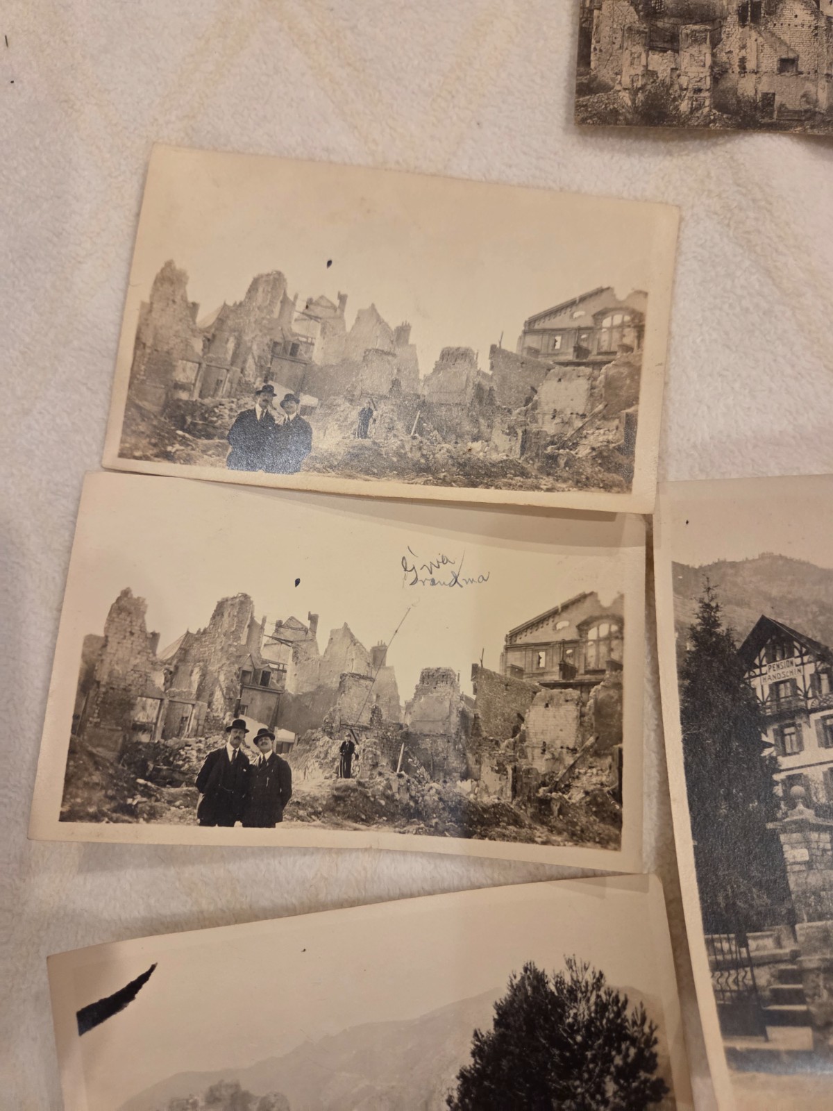 WWI Orig.PHOTOS Vintage RPPC Post Card LOT OLD 1910s German Ruins