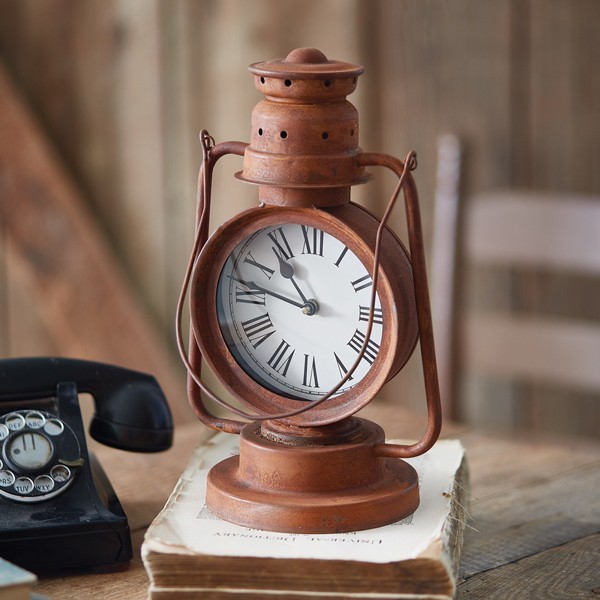 Vintage-Inspired new Lantern  Clock in rustic tin